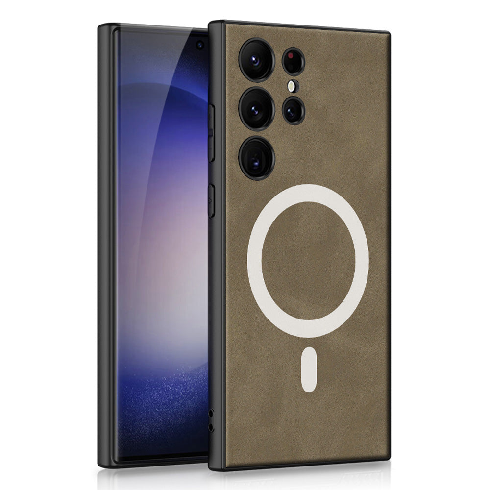 GKK til Samsung Galaxy S23 Ultra kompatibel med MagSafe Matte Phone Case PU-læderbelagt TPU PC-bagcover GKK til Samsung Galaxy S23 Ultra kompatibel med MagSafe Matte Phone Case PU-læderbelagt TPU PC-bagcover